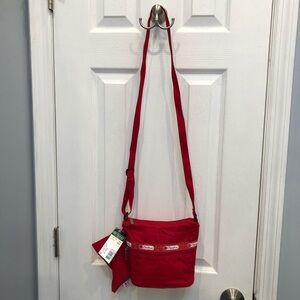 Lesportsac Red Mini Bucket Bag crossbody Red New Old stock Pockets Nylon USA